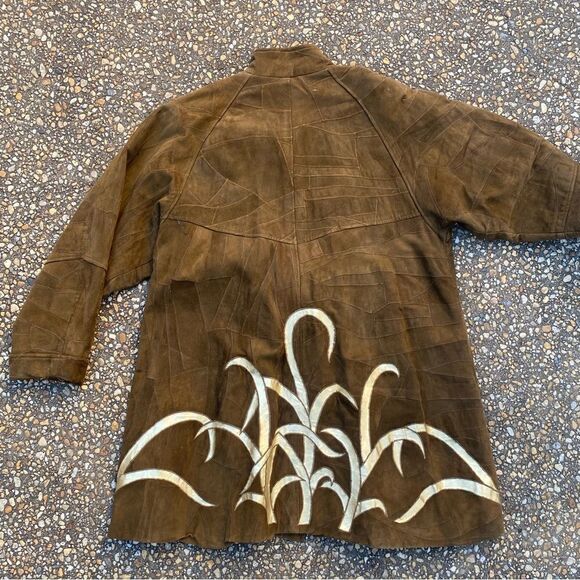 Vintage 1980’s 1990’s The African Star suede metallic swing coat - Picture 4 of 6